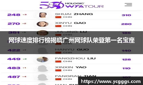 网球速度排行榜揭晓广州网球队荣登第一名宝座