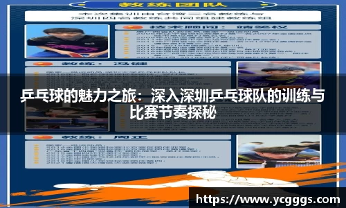 乒乓球的魅力之旅：深入深圳乒乓球队的训练与比赛节奏探秘